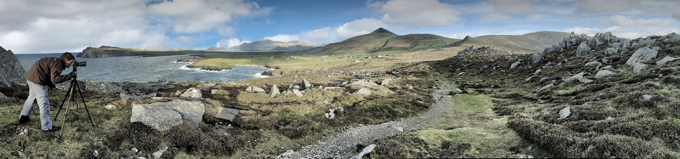 Panorama picture coast side of Dingle Ring west of Kerry Ireland